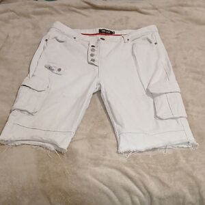 Men's White Cargo Shorts